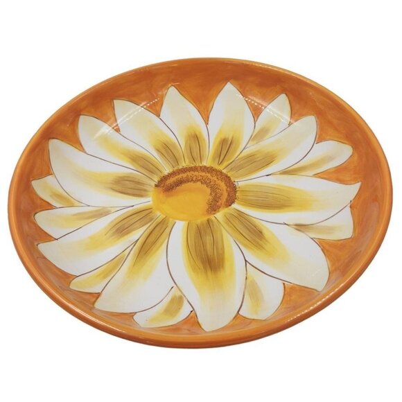 222 Fifth Ceramic Spring Daisy Fruit Salad Serving Bowl Set of 2 - Picture 4 of 13